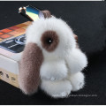 Fox Shaped Rex Rabbit Fur Keychain